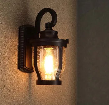 Безплатна Доставка Лидер в продажбите водоустойчив открит стенен ретро лампа вила творческа външно осветление, градински лампи балкон, с монтиран на стената лампа