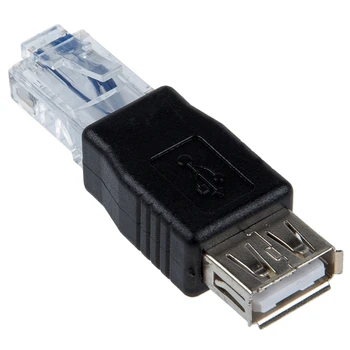 Жена Адаптер USB A за свързване към Штекеру Ethernet RJ-45 Нова