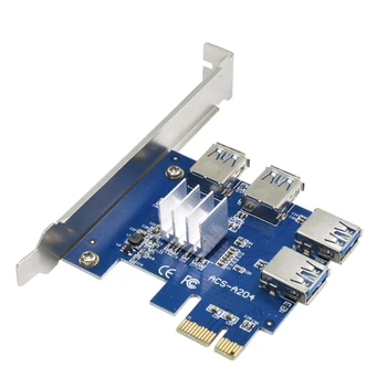 4-Портов PCI-E за USB 3.0 Express Card с жак захранване SATA Ивица на Кабела PCIE Удължител Такса за Майнинга