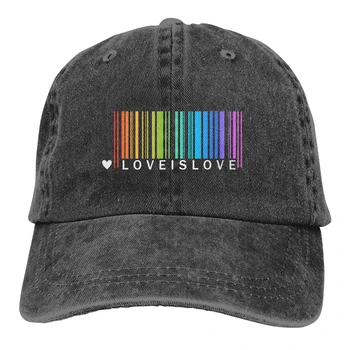 Регулируема Однотонная бейзболна шапка Love Is Love Гордост От Промит Памук За ЛГБТ транссексуални, Спортна Дамска Шапка