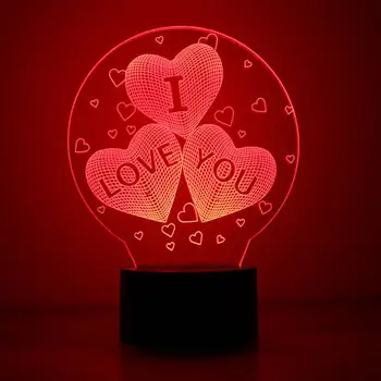 Обичам те 3D Балони във Формата На Сърце led тенис лека нощ USB зареждане Романтична Атмосфера Лампа Осветление Горещо Сватбена Украса