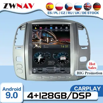 Carplay Tesla Екран на Android За Toyota Land Cruiser 100 LC100 Lexus LX470 2002-2007 GPS Радио Аудио Стерео Главното Устройство