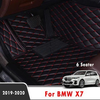 Автомобилни Стелки За BMW X7 2019 2020 (6 места) Водоустойчив Кола Килими От Изкуствена кожа По Поръчка, Аксесоари За интериор на Автомобила