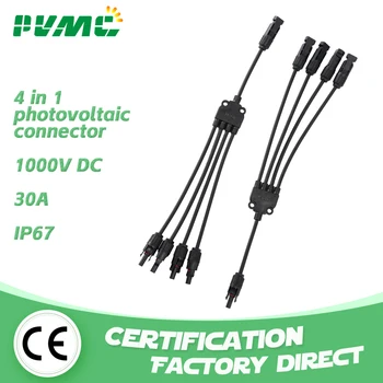 1 Чифт x 1-4 слънчеви Y конектор тип 4 в 1 за да се свържете мъжки и женски слънчеви кабели, IP67 1-4 Y 4Y Стил на Края на слънчевата Съединители