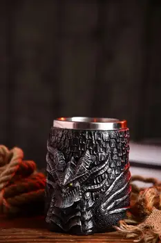 една чаша дракон от неръждаема стомана 3D ретро голям капацитет на бирената чаша чаша хелоуин чашата за кафе