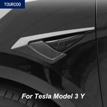 За Модел На Tesla 3 Y Страничната Камера Защитно Покритие Промяна На Външността На Колата Аксесоари От Въглеродни Влакна