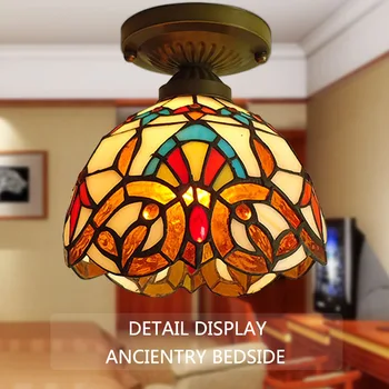 стил на древен Средиземноморски малки плафониери, преходни лампи лампа лампа Tiffany лампа вътре в американската село