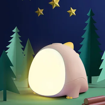 Малък Динозавър лека нощ LED Карикатура Настолна Лампа Нощно Шкафче За Спалня Декор на Детска Играчка, USB Зареждане Време