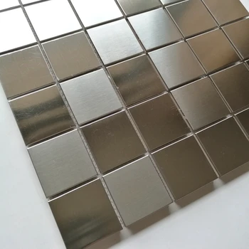 Безплатна доставка матирана сребриста метална мозайка плочки от неръждаема стомана за баня KTV фоново украса