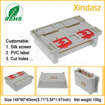 (XDI02-14) 145*90*40 мм (5.71*3.54*1.57 инч) корпус за din-рейки от ABS-пластмаса за дизайн на кутията
