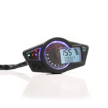 Универсален 15 000 об./мин. Мотоциклет LCD за измерване на Скоростта на Мотоциклет Дигитален Километраж, Скоростомер, Оборотомер Идеален за 2-и 4 Цилиндъра