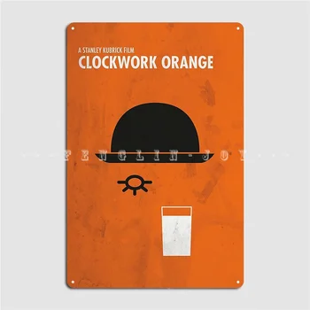 Часовников Механизъм Оранжево Филм Метални Табели Плакат Рисувани Стенни Пещера Кръчма Чинии Стари Консервени Означения Плакат