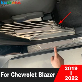 Автомобилна Вътрешна Накладка На Прага На Тампон За Chevrolet Blazer 2019 2020 2021 2022 Неръждаема Рамка, Която Е Защитна Подплата Аксесоари