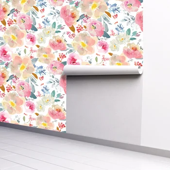 Самозалепващи Пъстри Тапети С Цветя Свалящ Хартия За Спалня Декорация на хола Стенни Тапети с Ширина 45 см