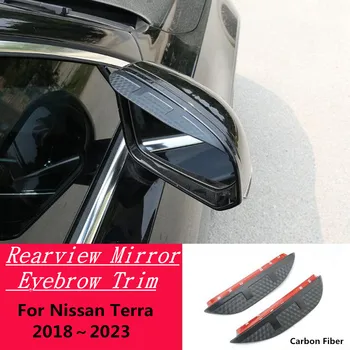 За Nissan Terra 2018-2023 Автомобилно Огледало за Обратно виждане, изработени От въглеродни влакна, Козирка, Хастар, Подплата, Рамка За Вежди, Аксесоари, Душове/Слънце