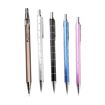 5 Броя Механични моливи: 4 БР 0,5 мм и Метален механичен молив и 1 бр Метални механична преса за моливи Автоматични писалки 0,7 мм