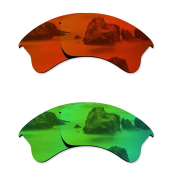 Glintbay 2 Чифта Поляризирани очила Сменяеми Лещи за Бронежилета Oakley XLJ Огнено-червено и Изумрудено-Зелен