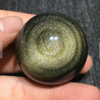 АААА + Рядък естествен котешко око, обсидиан кварцов кристална топка Рейки лечение на домакински мебели