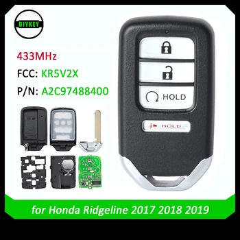 DIYKEY за Honda Ridgeline 2017 2018 2019 Умно Дистанционно Ключодържател 433 Mhz FCC: KR5V2X -A2C97488400 72147-T6Z-A11