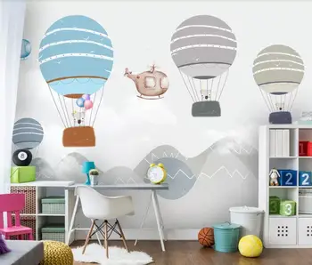3D Геометрични Тапети, Стенни Рисувани Върху Балон с Горещ въздух Картонена Кутия Големи Фотообои Тапети За Детска Стая 3d Стенописи