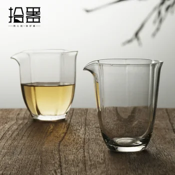 Стъклена шестоъгълен панаирните чаша в японски стил, кристален мъжки чаша, комплект за чай, огнеупорни японски чай, морски разделени чай уред transpare