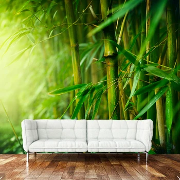 3D тапети за съвременно изкуство, бамбукови гори природен пейзаж стенописи за хола спални разтегателен фон декорация на дома тапети