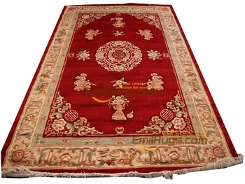 плюшено килим на цветя Античен Испански Savonnerie Heavyweight Home, За да Хол С домашен Любимец Модел