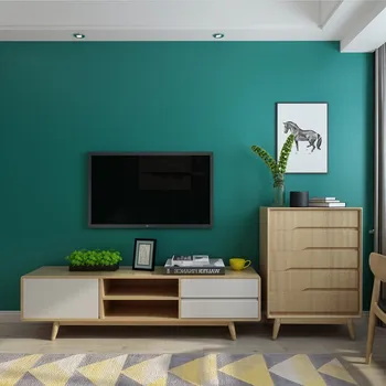 Водоустойчиви и устойчиви на петна паунов сини и зелени тапети чист пигментного цвят модерна минималистичная спалня хол
