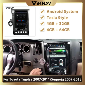 автомобилен GPS-Toyota Tundra 2007-2011 За Sequoia 2007-2018 авто навигация мултимедиен плеър с android авто радио главното устройство FM 13,6 см