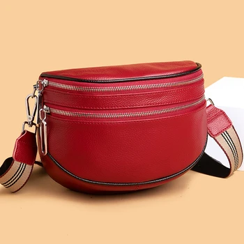 Модни Дамски чанти, Дамски чанта, Висококачествени Дамски чанти на рамо от Естествена кожа, Дизайнерски Дамски чанти-незабавни посланици на двоен цип