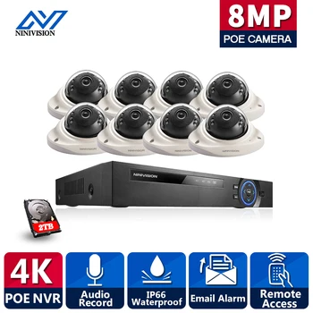 8CH 4K POE NVR Комплект охранителна Система 8MP 5MP 4MP IR Външно видеонаблюдение Куршум POE IP Камера Комплект за Видеонаблюдение XMEYE