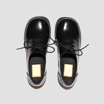 Британски женски универсални обувки на нисък ток в стил Колеж с кръгла пръсти в ретро стил на Дебела подметка за студентки, Униформи за момичета