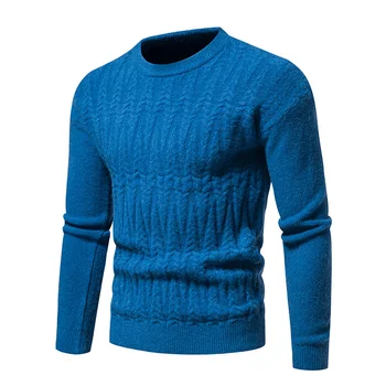 2022 Висококачествени Нови Мъжки Трикотажни Блузи, Тънки Пуловери, Блузи, Зимни Младежки Ежедневни Долните Ризи