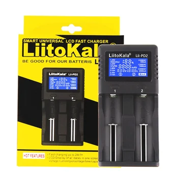 Интелигентно Зарядно Устройство LiitoKala Lii-PD2 за 18650 26650 21700 18490 18350 NiMH, Литиеви батерии 2 Слота за Независима Зареждане