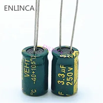 60 бр./лот 250 3,3 icf 250 3,3 icf алуминиеви електролитни кондензатори размер 8*12 20%