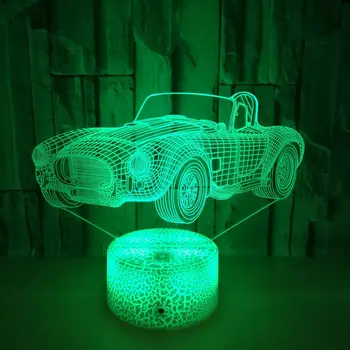Играчка Кола 3D Нощни Светлини 7 Цвята Промяна лека нощ с едно Докосване на Дистанционното Управление Декор Светлини Рожден Ден, Коледни Подаръци за Момчета
