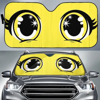 Колата 3D забавни Мультяшные Очите Отпечатани Кола Камион Suv Универсално Предното Стъкло Слънчеви Очила Стилен Сгъваема сенника на Предното Стъкло на превозното средство