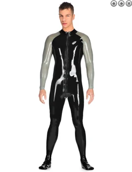 100% Латексова Гума Gummmi Черен Гащеризон Състезателен костюм ролева игра вечерни 0,4 мм XS-XXL ръчно изработени по индивидуална поръчка на