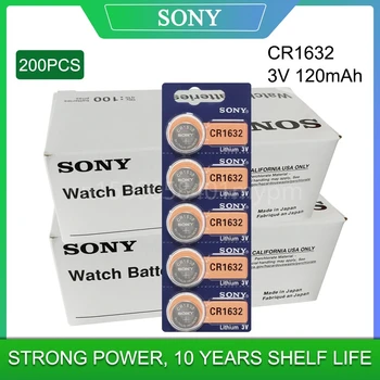 200 бр./лот за Sony Оригинален CR1632 Бутон Батерия за Часовник Авто Дистанционно Ключ Cr 1632 ECR1632 GPCR1632 3 Литиева батерия