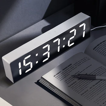 Led Безшумни Цифрови Часовници Електронен Маса Дата на Температурата Светлинен LCD Цифров Часовник За Спални Reloj Mesa Часовници За Домашен интериор Цифрови