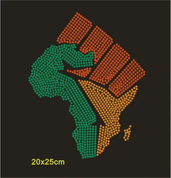 Планински Кристал Желязо На Преводите Флаг Кръпка Go Африка Апликация От Планински Кристал Персонализирате Тениска Кристални Етикети Диамантени Занаяти SINUAN