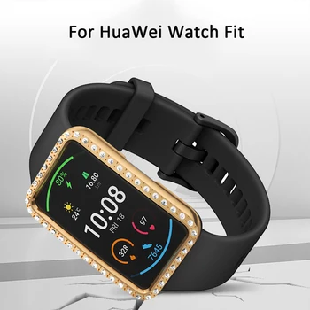 Смарт Часовници Черупки Аксесоари Рамка Броня PC Diamond Протектор на Екрана Калъф Калъф Huawei Watch Fit