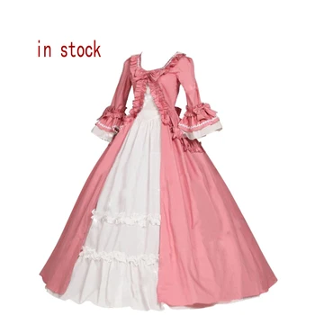 (в наличност) Жена Викторианска рокля Розово Готическа рокля Лолита Костюм на 1800-те години на Викторианска рококо эдвардианское розова рокля на принцеса Рокля