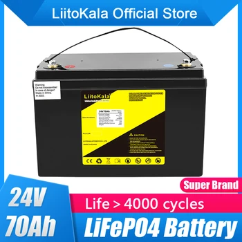 LiitoKala Lifepo4 24 В 70AH Батерия 8 S 100A BMS 25,6 В 80AH Литиево-Йонна Батерия 29,2 В Напрежение Такса за Лодка Троллингового на Мотора