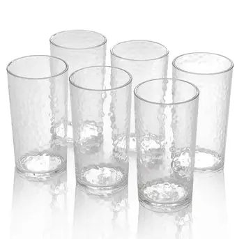 Пластмасова чаша за акрилни чаши с тегло 20 грама, комплект от 6 прозрачни чаши, не съдържа бисфенол А