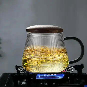 Висока температура устойчива чаена чаша филтър за разделяне на чай чаша за чайна церемония орех офис благородна чаена чаша