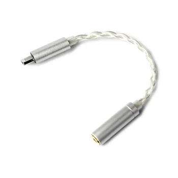 DD TC35 USB type-C към конектора 3,5 мм Адаптер Hi-FI 7N посеребренный кабел за слушалки за телефон Android Huawei, Xiaomi и т.н., 192 khz/ 24 bit
