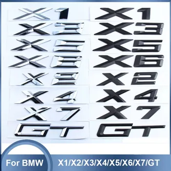 3D Иконата на Багажника на Колата Думи Логото на Стикер За BMW GT X1 E84 F48 X2 F39 X3 E83 F25 X4 F26 X5 E53 E70 F15 X6 E71 F16 X7 G07 Z4 E85 E89