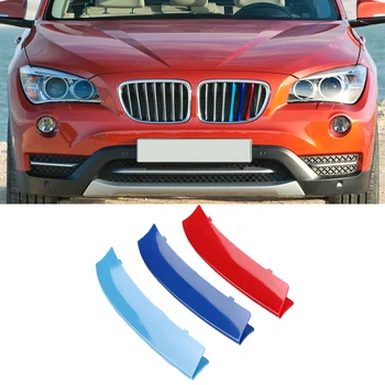 3 цвета на Колата Предна Решетка Покритие на Бронята Ленти 3D M Стил Корица Етикети за Серия BMW X1 E84 2009-2015 Авто Аксесоари