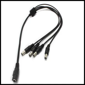 2 бр./лот, кабел за Свързване на Адаптера на захранване dc, от 1 щепсела на постоянен ток до 4 штекеров за камери за видеонаблюдение и led лента